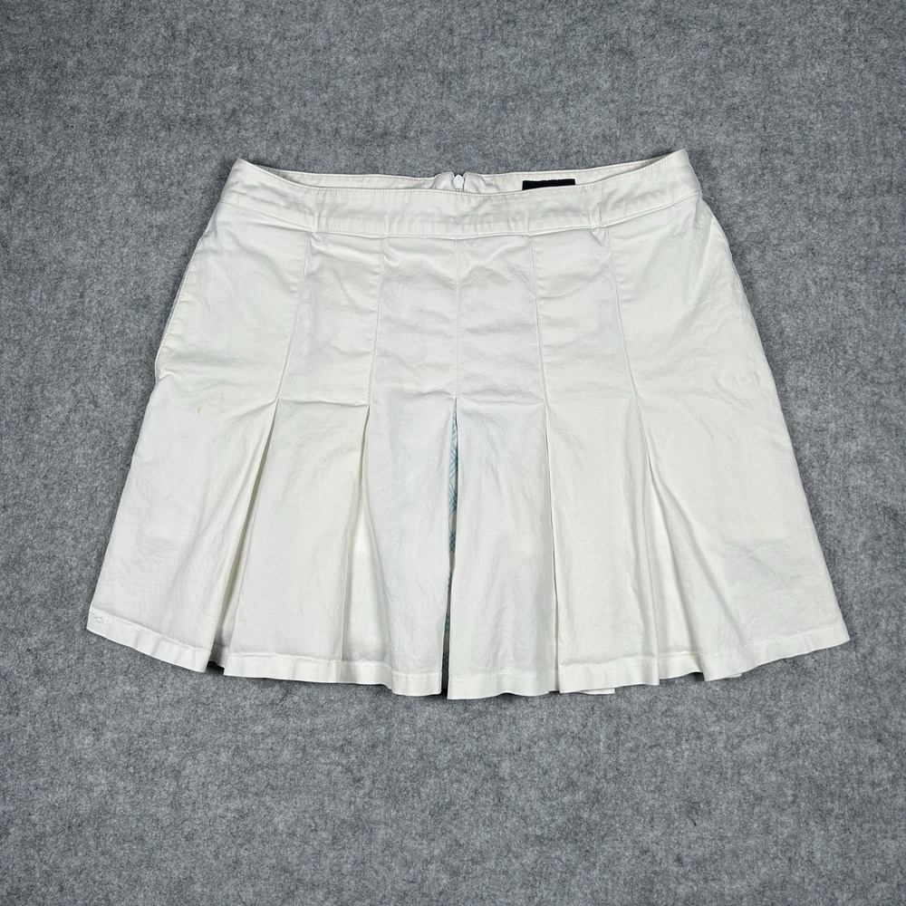 Burberry Golf Skirt Women's 28" Waist White Skort Inverted Back Zipper‎ Active